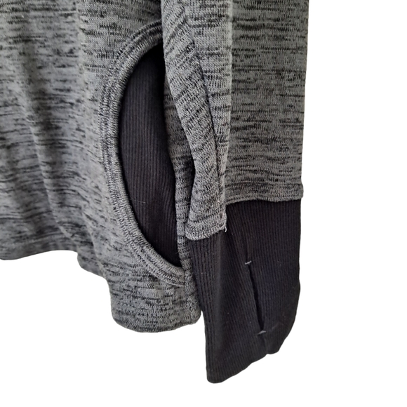 Athleta Women's Heathered Gray Athletic Sport Draped Cowl Neck Sweatshirt szM - Picture 6 of 8